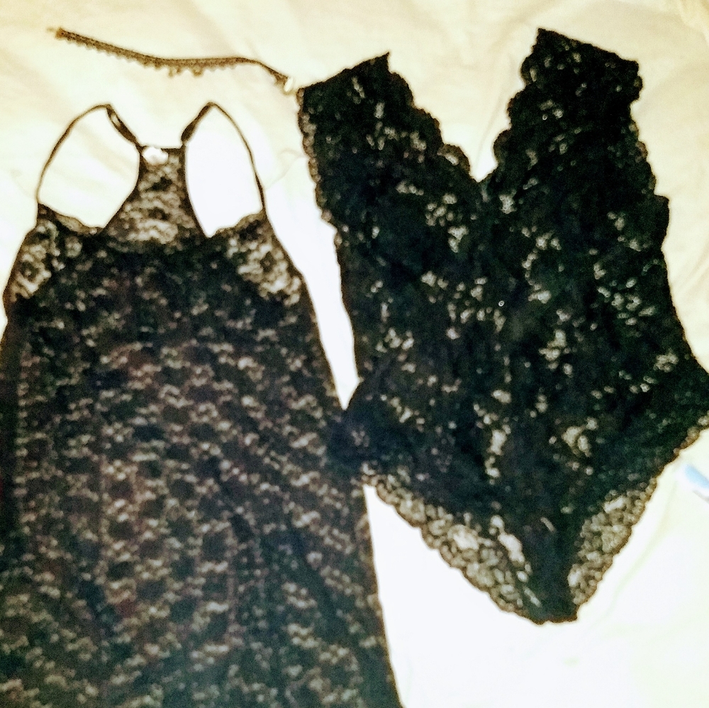 Lace dress w/ lace body suit